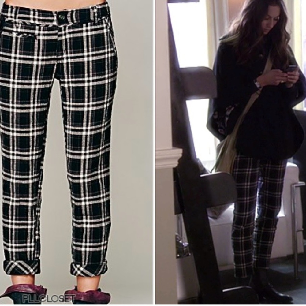 Free People plaid low rise trouser ASO pretty little liars - sz 0